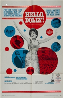 1970 "Hello Dolly" Starring Barbara Streisand Post-Oscar Movie Poster